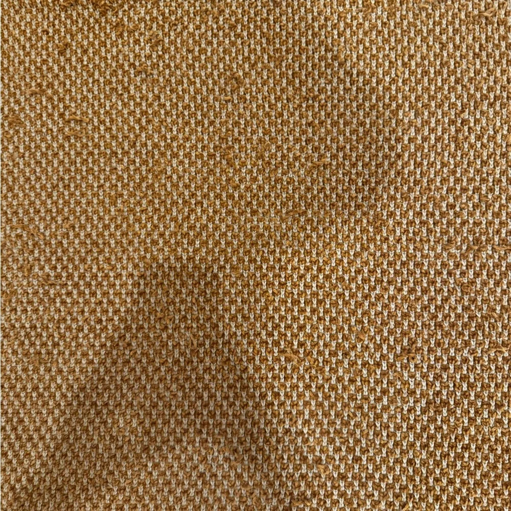 West Elm Chenille Throw Blanket Gold Yellow White 50 In X 60 In Polyester